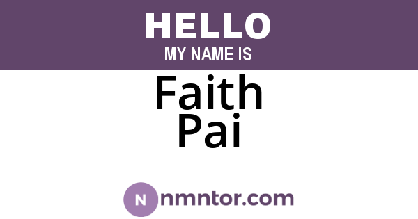 Faith Pai