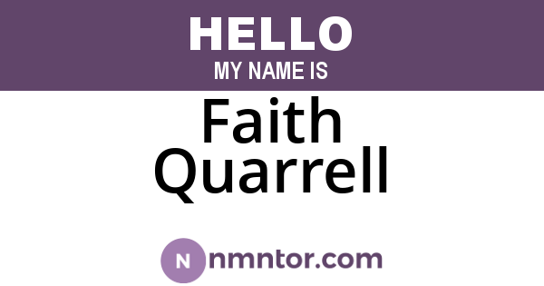Faith Quarrell