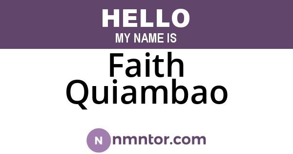 Faith Quiambao