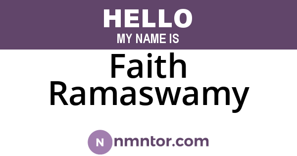 Faith Ramaswamy