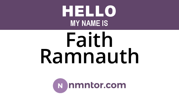 Faith Ramnauth