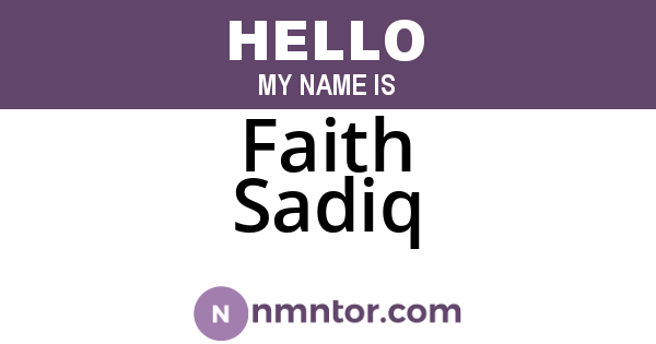 Faith Sadiq
