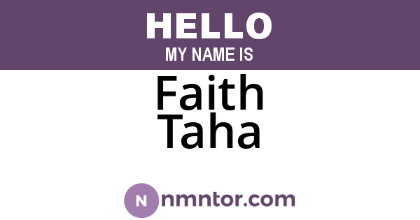 Faith Taha