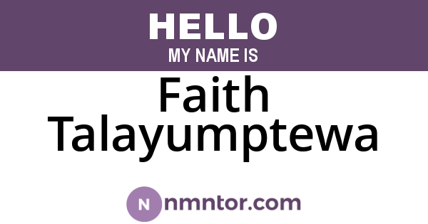 Faith Talayumptewa