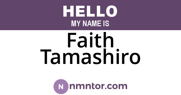 Faith Tamashiro