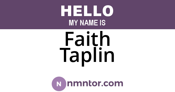 Faith Taplin