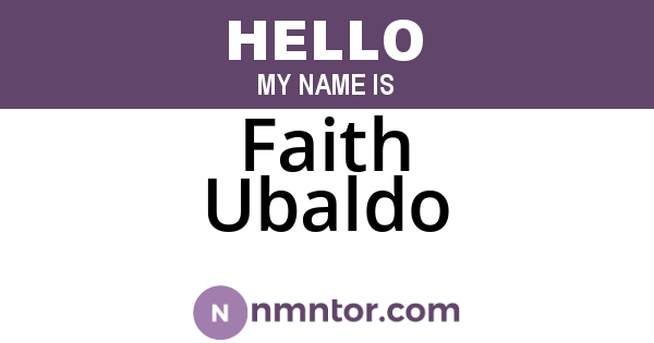 Faith Ubaldo