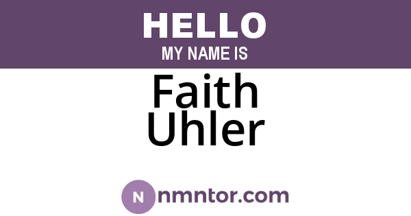 Faith Uhler