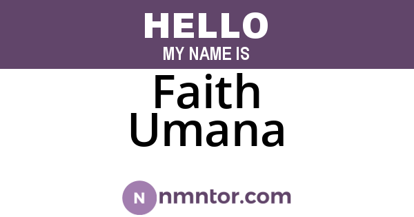 Faith Umana