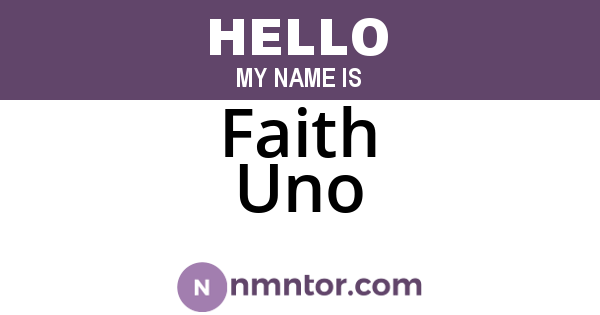 Faith Uno