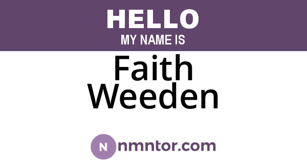 Faith Weeden