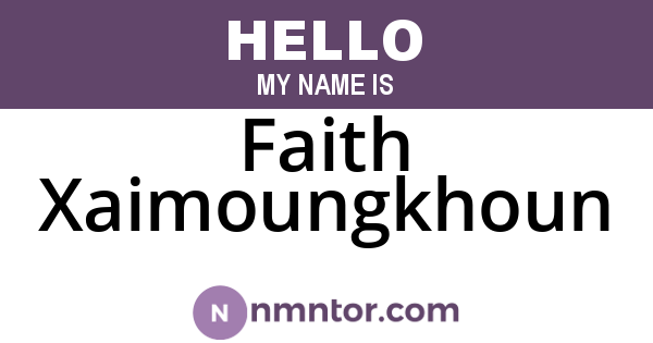 Faith Xaimoungkhoun