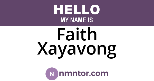 Faith Xayavong