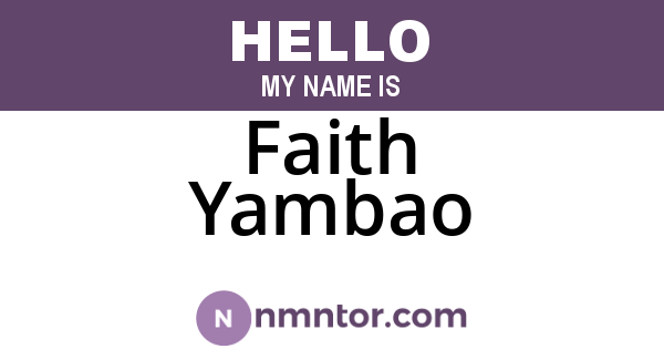 Faith Yambao