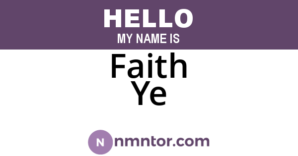 Faith Ye