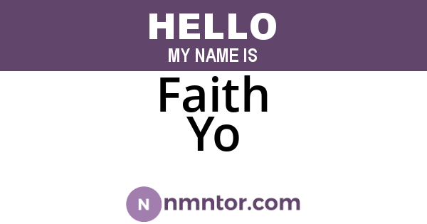 Faith Yo