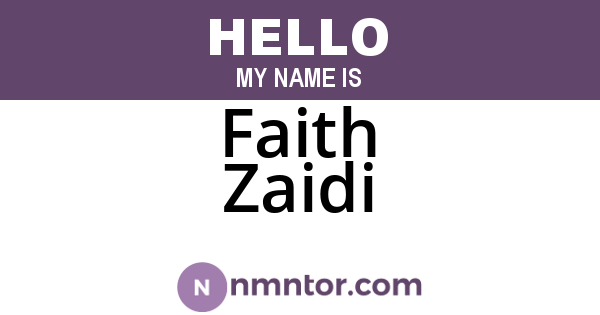 Faith Zaidi