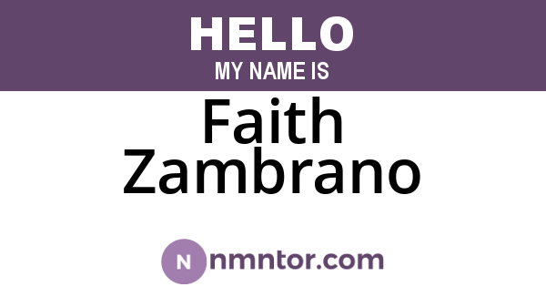 Faith Zambrano