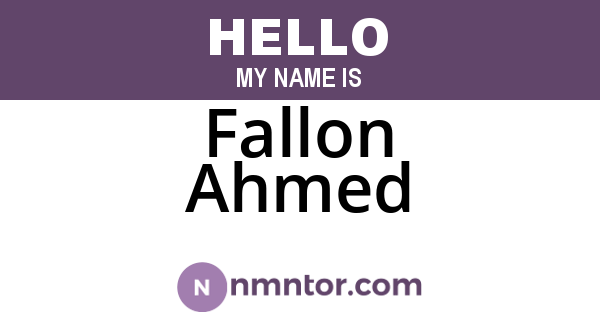 Fallon Ahmed