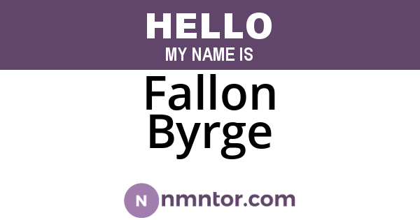 Fallon Byrge