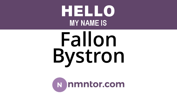 Fallon Bystron