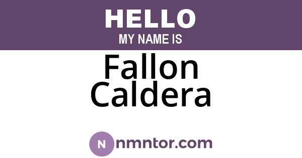 Fallon Caldera