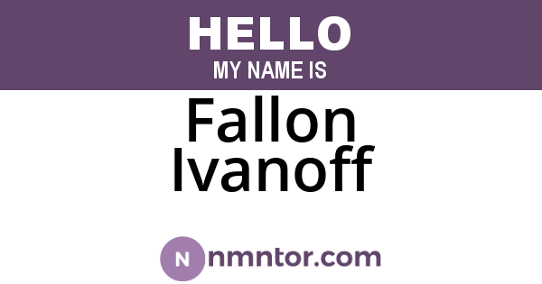 Fallon Ivanoff