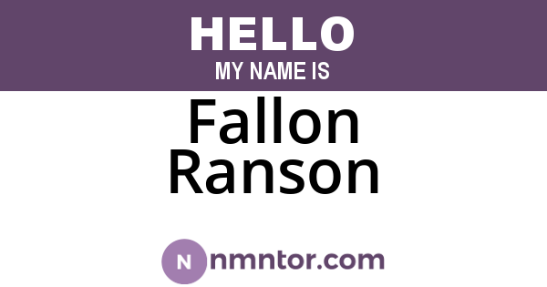 Fallon Ranson