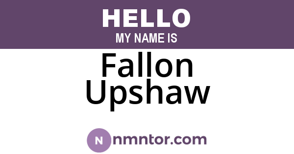 Fallon Upshaw