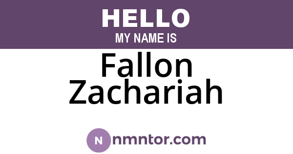 Fallon Zachariah