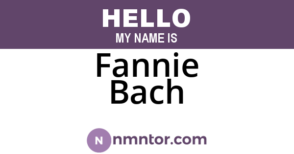 Fannie Bach