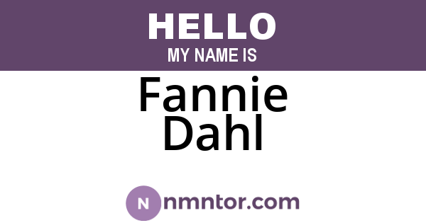 Fannie Dahl