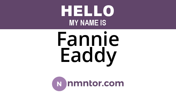 Fannie Eaddy