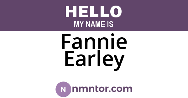 Fannie Earley