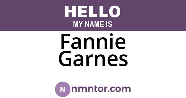 Fannie Garnes