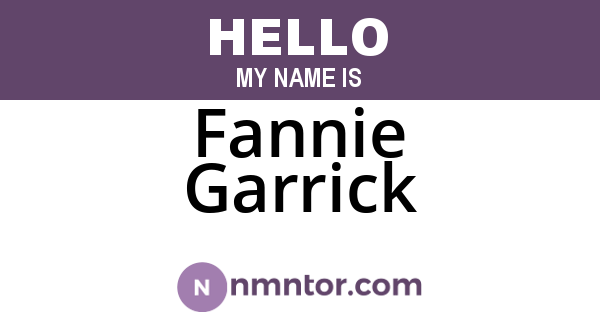 Fannie Garrick