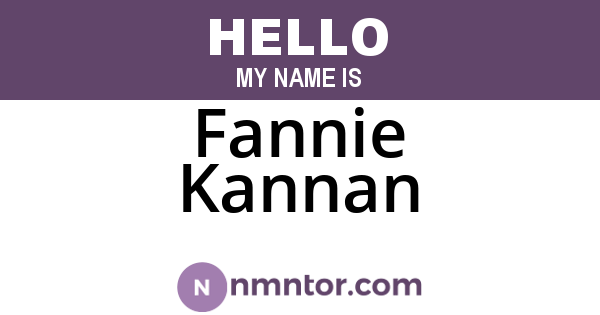 Fannie Kannan