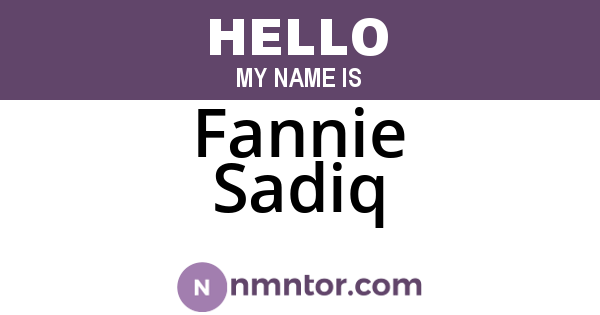 Fannie Sadiq