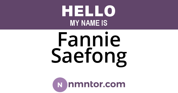 Fannie Saefong