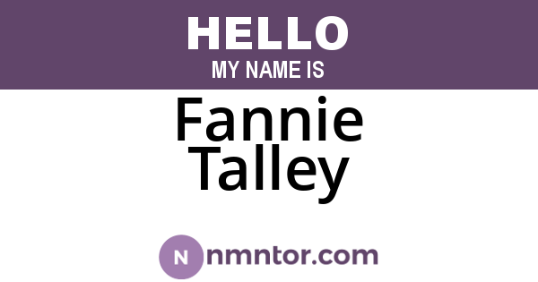 Fannie Talley