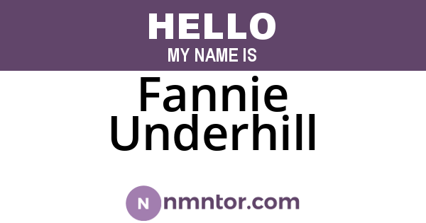 Fannie Underhill