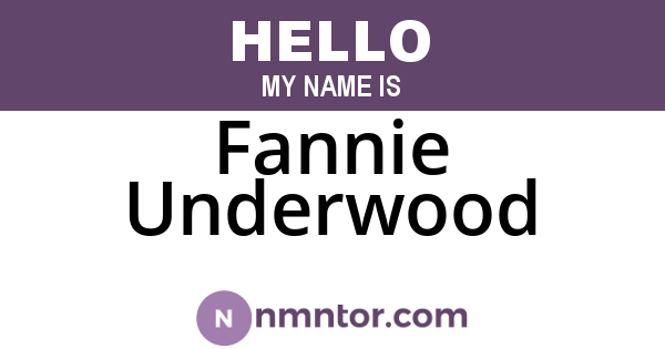 Fannie Underwood