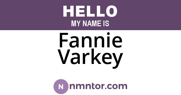 Fannie Varkey