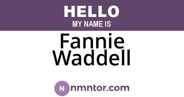 Fannie Waddell