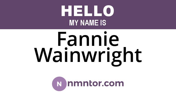 Fannie Wainwright