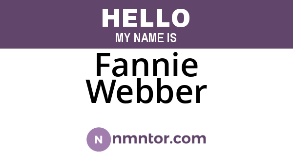 Fannie Webber