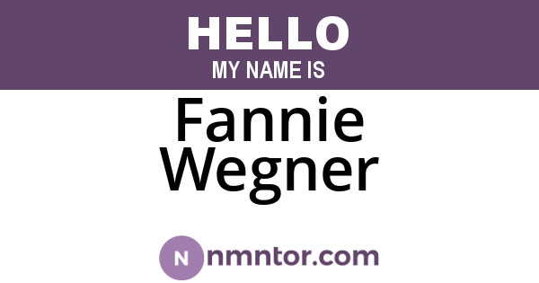 Fannie Wegner