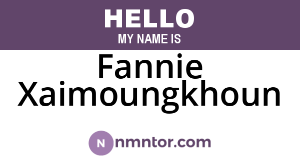 Fannie Xaimoungkhoun