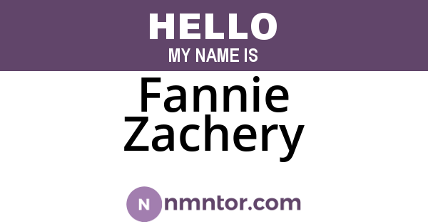Fannie Zachery