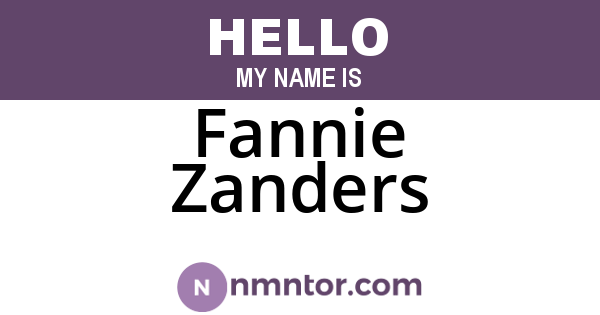 Fannie Zanders